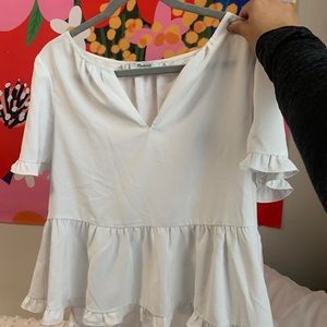 MADEWELL stanza ruffle-hem Top